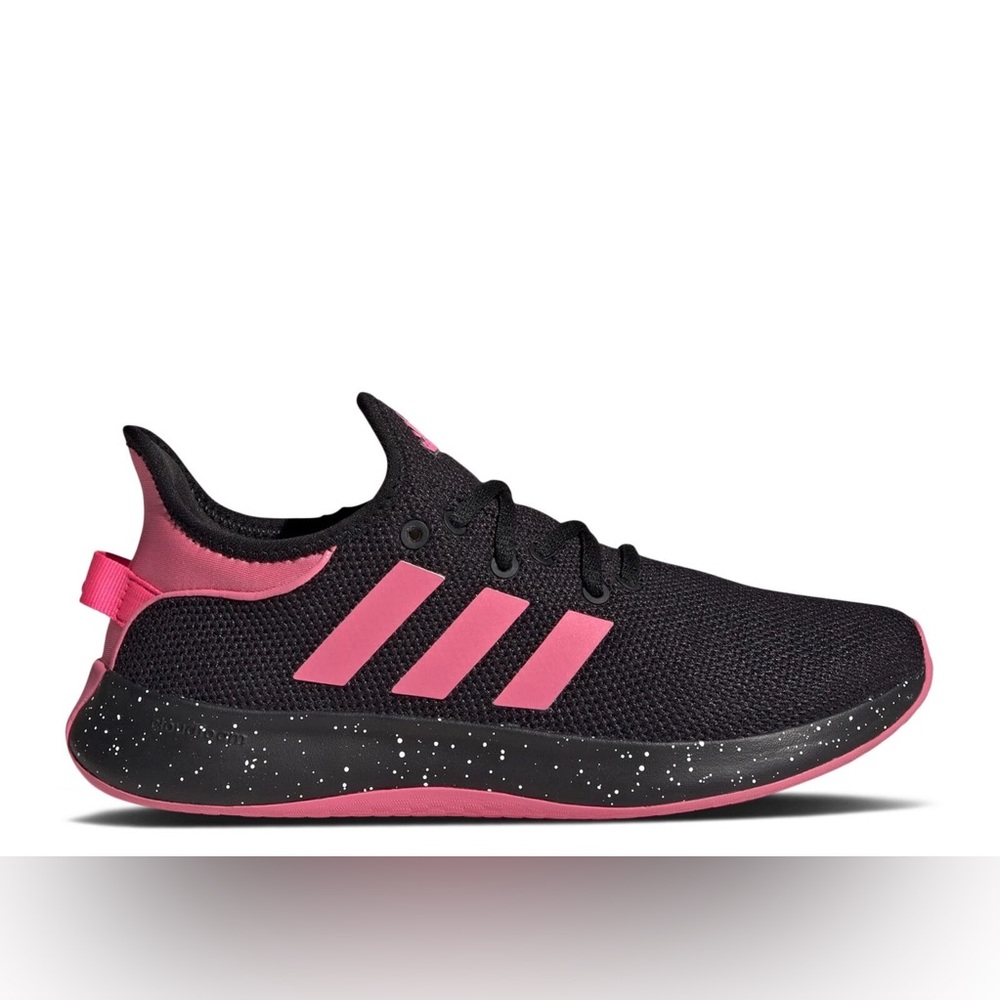 2-Pair Adidas Womens Cloudfoam Sneaker, Black/Pulse Lime & Black Lucid Pink Sz 9 - Picture 4 of 11